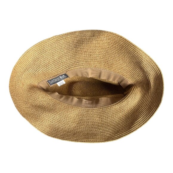 San Diego Hat Company Women’s Straw Cloche Hat Brown Chain Trim One Size - Picture 3 of 6